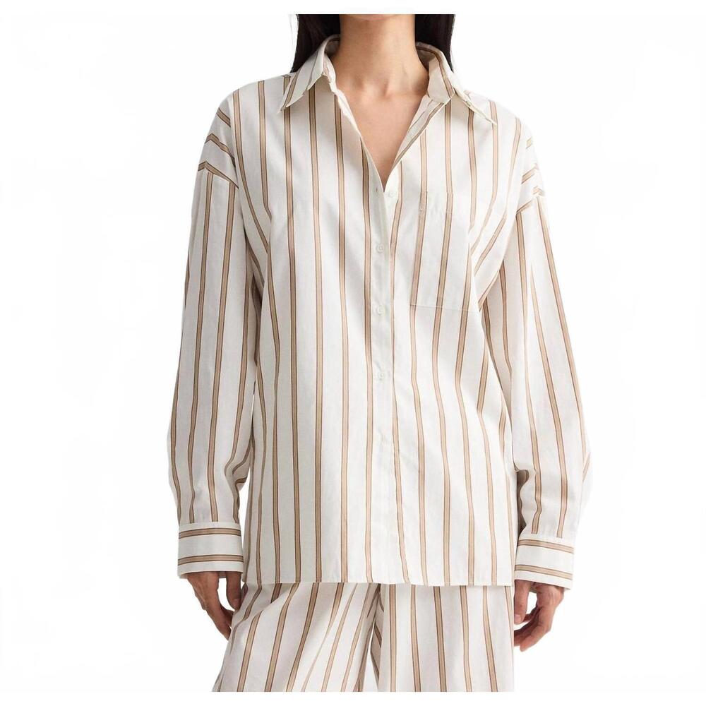 NEW TWP something borrowed shirt in white/khaki